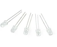 Oem 5mm LED žalias skaidrus - 5 vnt