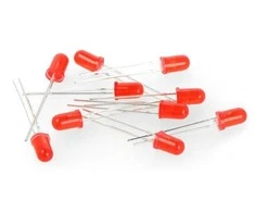 Oem 5mm raudonai mirksintis LED - 10vnt