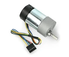6.3: 1 pavaros variklis 37Dx65L 24 V 1600RPM + CPR 64 enkoderis - Pololu 4698