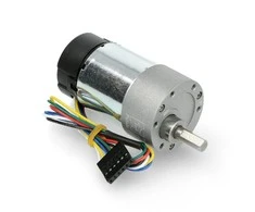 6.3: 1 pavaros variklis 37Dx65L 24 V 1600RPM + CPR 64 enkoderis - Pololu 4698
