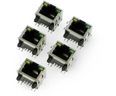 Oem 8P8C RJ45 tinklo lizdas, ekranuotas šviesos diodais - 5 vnt,