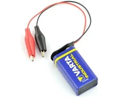 Oem 9 V akumuliatoriaus spaustukas (6F22) su krokodilo spaustukais