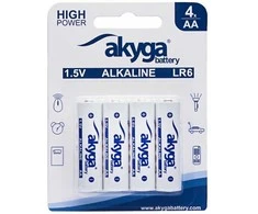 AA (LR6) šarminė Zn-MnO2 baterija - 1.5V/3050mAh - Akyga AKY2068 - lizdinė plokštelė - 4 vnt.