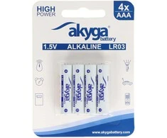 AAA (LR03) šarminė Zn-MnO2 baterija - 1.5V/1300mAh - Akyga AKY1971 - lizdinė plokštelė - 4 vnt.