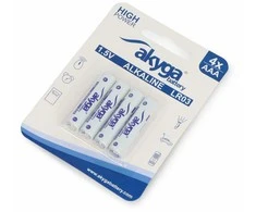 AAA (LR03) šarminė Zn-MnO2 baterija - 1.5V/1300mAh - Akyga AKY1971 - lizdinė plokštelė - 4 vnt.