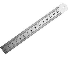 Oem Metalinė liniuotė 15 cm - 6 coliai - 0.5 mm - dvipusė - tiksli