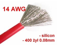 Oem Alavuotas varinis silikoninis kabelis 14AWG – 400 laidų – 2.0 mm2 – raudonas – lankstus