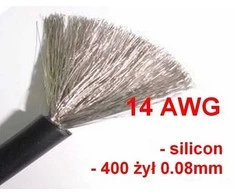 Oem Silikono alavuotas varinis kabelis 14AWG - 400 laidų - 2.0 mm2 - juodas - lankstus