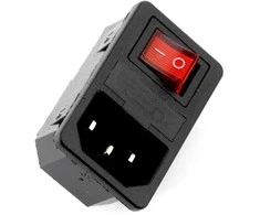 Oem AC lizdas su fiksatoriumi IEC 250V - su jungikliu ir vieta saugikliui