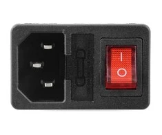Oem AC lizdas su fiksatoriumi IEC 250V - su jungikliu ir vieta saugikliui