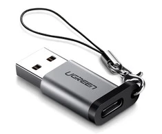 Adapteris USB A kištukas į USB-C kištukas UGREEN 3.0 (pilkas)
