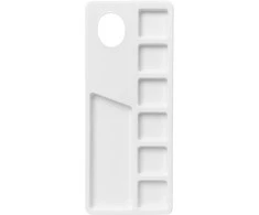 Akrilinių dažų paletė 9x22cm plastikinis stačiakampis padėklas