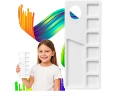 Akrilinių dažų paletė 9x22cm plastikinis stačiakampis padėklas