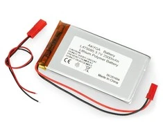 Akyga 2500mAh 1S 3.7V Li-Pol akumuliatorius - 85x50x4mm