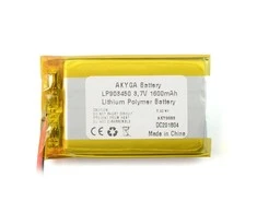 Akyga 3.7V 1S 1600mAh Li-Pol akumuliatorius - 50x34x9mm