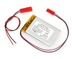 Akyga Li-Pol akumuliatorius 800mAh 1S 3.7V - JST-BEC jungtis + lizdas - 50x33x4.5mm