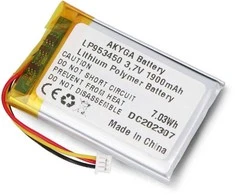 Akyga Li-Pol baterija 1900mAh 1S 3.7V - 3 kontaktų JST jungtis - 50x34x9.5mm