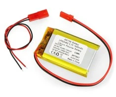 Akyga Li-Pol elementas 1500mAh 1S 3.7V - JST-BEC jungtis + lizdas - 50x34x8mm