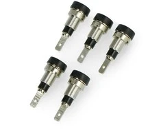 Oem AL2360 banana lizdas - juodas - 2mm - 5 vnt