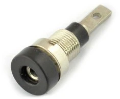 Oem AL2360 banana lizdas - juodas - 2mm - 5 vnt
