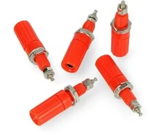 Oem AL2418 banana lizdas - raudonas - 4mm - 5 vnt