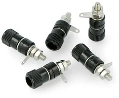 Oem AL2437 banana lizdas - juodas - 4mm - 5 vnt