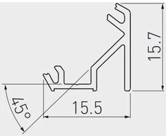 Aliuminio profilis LED juostai EUROLIGHT, kampinis, juodos spalvos, 2m kompl