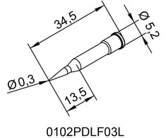 Antgalis ERSADUR, pailgintas 0.3mm/0.012in, lituokliui ERSA