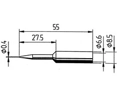 Antgalis ERSADUR, pailgintas 0.4mm/0.016in, lituokliui ERSA
