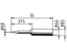 Antgalis ERSADUR, pailgintas 0.8mm/0.031in, lituokliui ERSA
