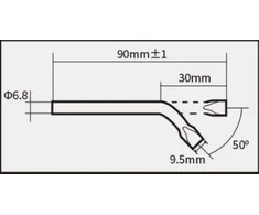 Antgalis lenktas 11mm SI-126B-80 lituokliui, Proskit