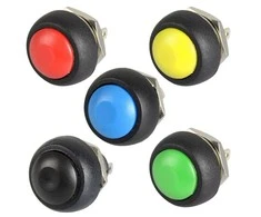 Oem Antivandalinis Mygtukinis Jungiklis 12mm 2A 48VDC - Mėlynas