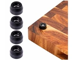 Apvalios guminės kojelės - 11xx9x6mm - juodos - baldams - 4vnt