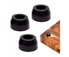Apvalios guminės kojelės - 11xx9x6mm - juodos - baldams - 4vnt