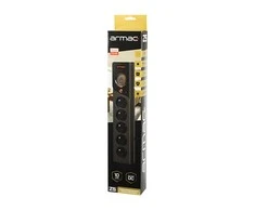 ARMAC Surge Protector Z5 1,5m 5x prancūziški lizdai 10A kabelių laikiklis juodas