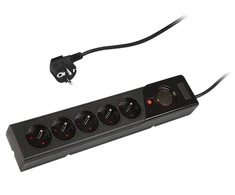 ARMAC Surge Protector Z5 5m 5x prancūziški lizdai 10A kabelių laikiklis juodas