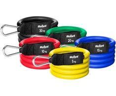 Atsparumo juostų rinkinys pratimams - Power Tube Set, 5-30 kg, 5 juostos, REBEL ACTIVE