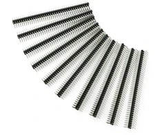 Auksinių kaiščių 2x40 kampinė jungtis su 2.54mm rastru - juoda - 10 vnt - justPi