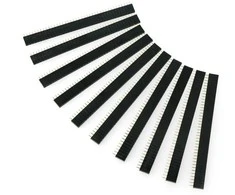 Auksinių kaiščių juosta 1x40 lizdas 2.54mm rastras - 10 vnt - justPi