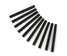 Auksinių kaiščių juosta 2x40 lizdas 2.54mm rastras - 10 vnt - justPi