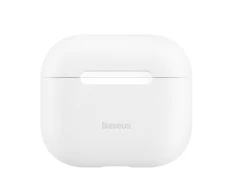 Ausinės Baseus itin plonas silikagelio dėklas, skirtas Apple AirPods 3 – baltas