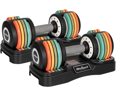 Automatiškai reguliuojami ketaus hanteliai, 2 x 10 kg rinkinys, 1kg žingsniai, REBEL ACTIVE