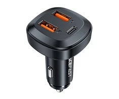 Automobilinis įkroviklis Acefast B9 66W 2xUSB-A+USB-C juodas