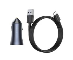 Baseus Golden Contactor Pro USB + USB-C QC4.0 + PD SCP 40W automobilinis įkroviklis + USB - USB-C kabelis 1m