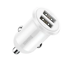 Automobilinis įkroviklis Baseus Grain Pro 2x USB 4.8A - Baltas