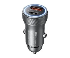 Automobilinis įkroviklis USB-C, USB Remax RCC335, 30W (juodas)