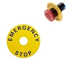 Oem AVARINIO STOP etiketė - 40 mm - Įspėjamasis žiedas saugos mygtukui