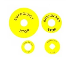 Oem AVARINIO STOP etiketė - 40 mm - Įspėjamasis žiedas saugos mygtukui