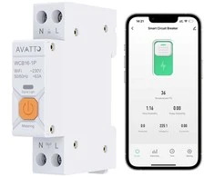 Avatto Išmani relė DIN bėgeliui 230Vac, 16A, Wi-Fi TUYA, su energijos matavimo funkcija