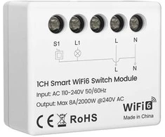 Avatto Išmani relė Wi-Fi 6, 230Vac, 8A, MINI, su energijos matavimu, TUYA / Smart Life